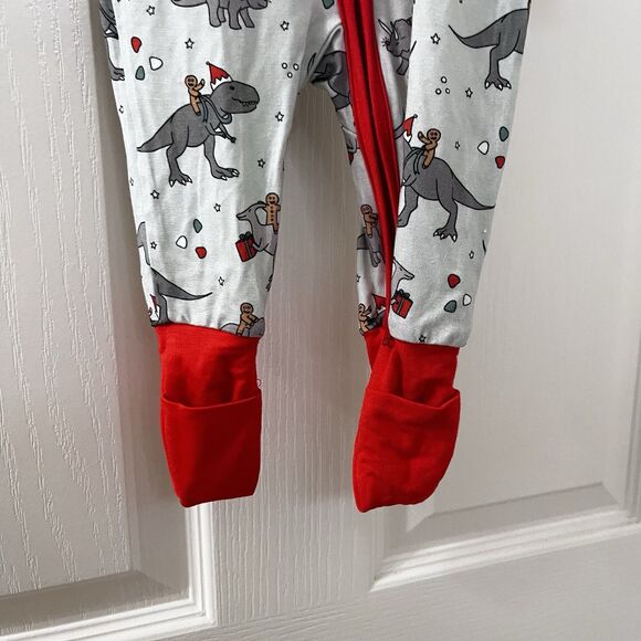 Sunshine Luckies Christmas Dinosaurs Gingerbead Men Bamboo Zippy 0-3 Months - Picture 8 of 12